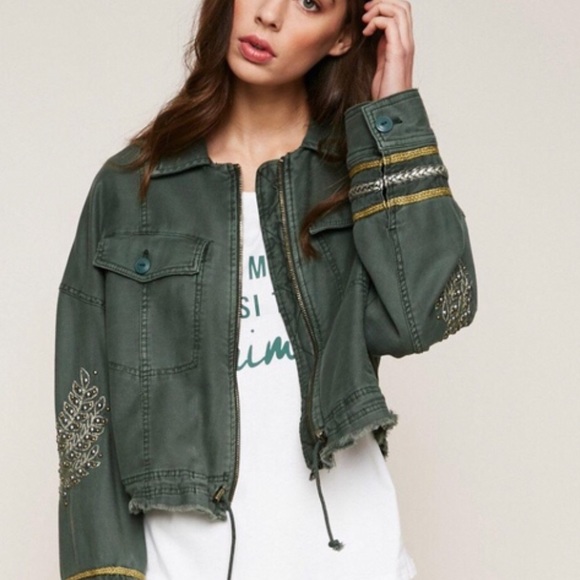 Free People Jackets & Blazers - Free People Extreme Cropped Embellished Jacket